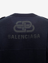 Load image into Gallery viewer, Navy Blue Logo Panelled Sweater