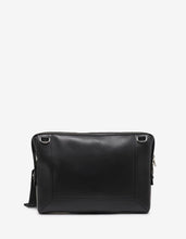 Load image into Gallery viewer, Black Leather Enveloppe Messenger Bag