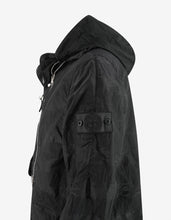 Load image into Gallery viewer, Striped Nylon Metal Black Parka
